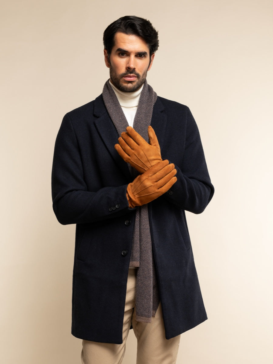 Riccardo (brown & blue) - Italian cashmere scarf with pattern — photo 8 of 8