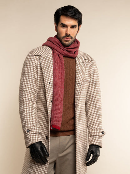 Riccardo (red & grey) - Italian 100% cashmere scarf with pattern — photo 9 of 10