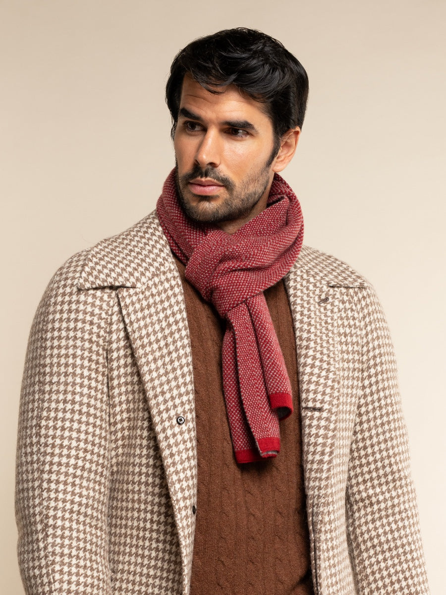 Riccardo (red & grey) - Italian 100% cashmere scarf with pattern — photo 8 of 10