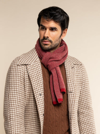 Riccardo (red & grey) - Italian 100% cashmere scarf with pattern — photo 8 of 10