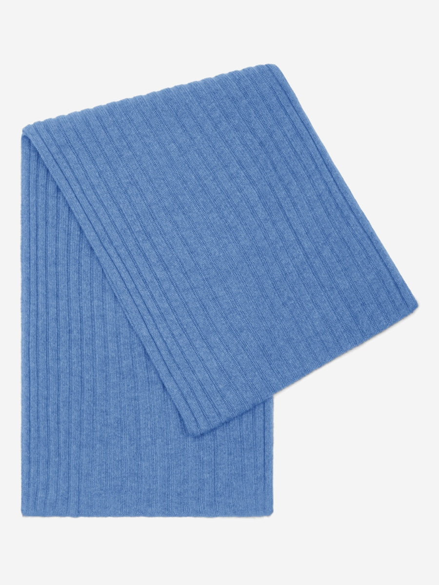 Napoli (light blue) - Italian 100% cashmere ribbed scarf (unisex) — photo 1 of 10