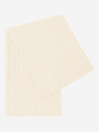 Napoli (cream) - Italian 100% cashmere ribbed scarf (unisex) — photo 1 of 10