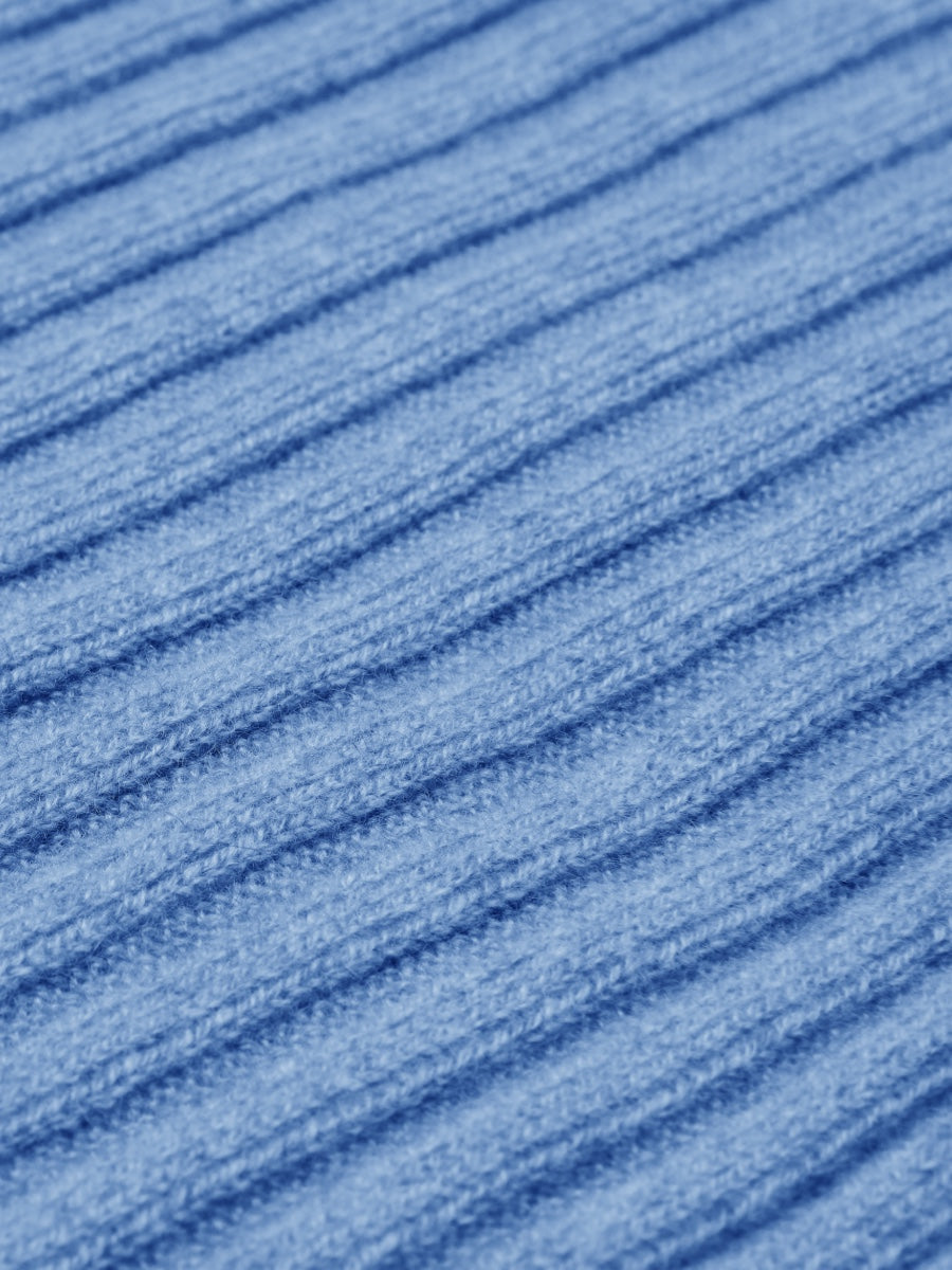 Napoli (light blue) - Italian 100% cashmere ribbed scarf (unisex) — photo 2 of 10