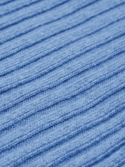 Napoli (light blue) - Italian 100% cashmere ribbed scarf (unisex) — photo 2 of 10