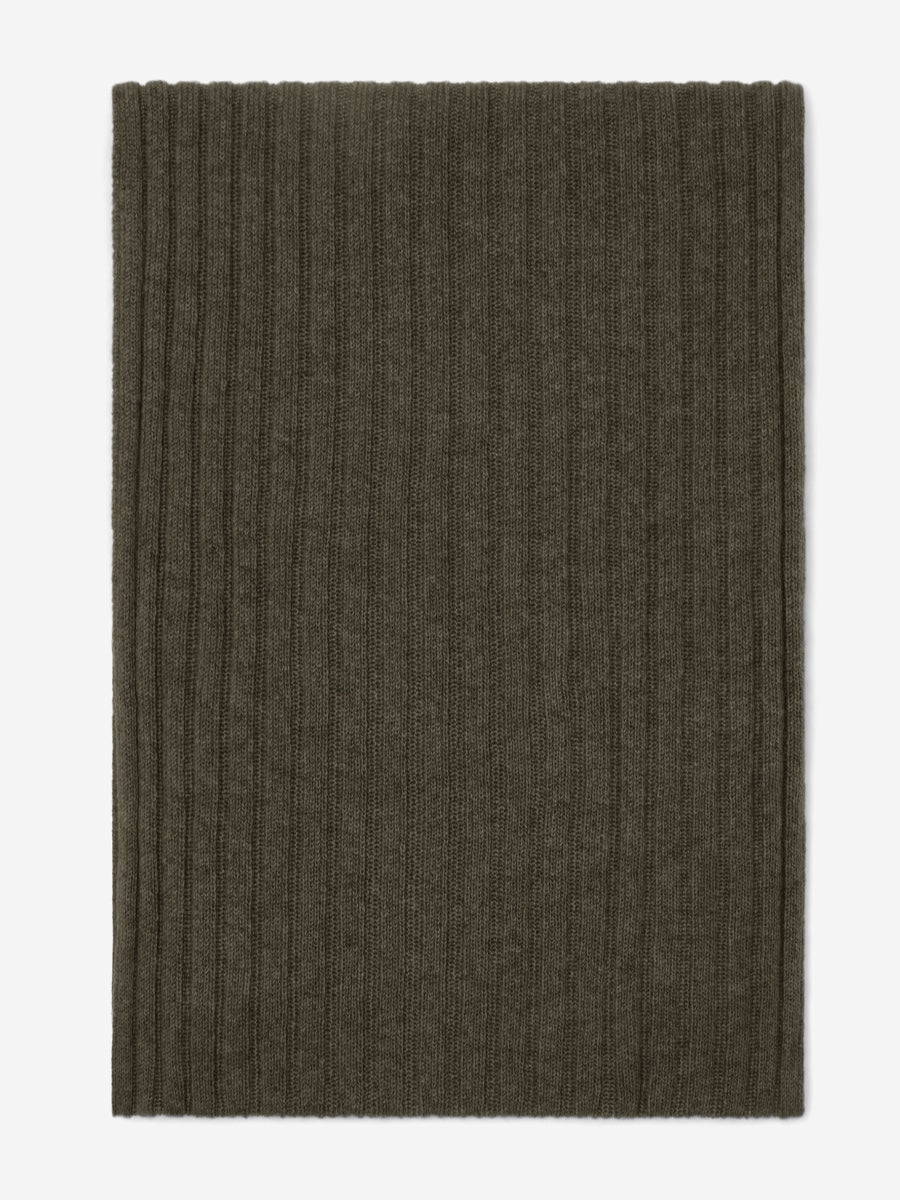 Napoli (dark green) - Italian 100% cashmere ribbed scarf (unisex) — photo 3 of 10