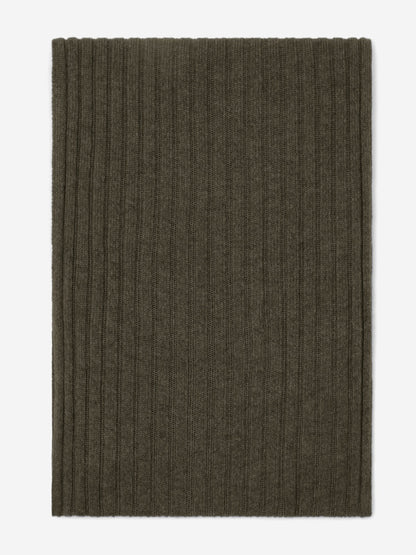 Napoli (dark green) - Italian 100% cashmere ribbed scarf (unisex) — photo 3 of 10