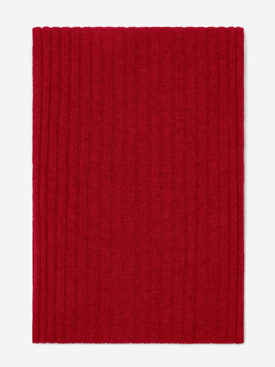 Napoli (red) - Italian 100% cashmere ribbed scarf (unisex) — photo 3 of 10