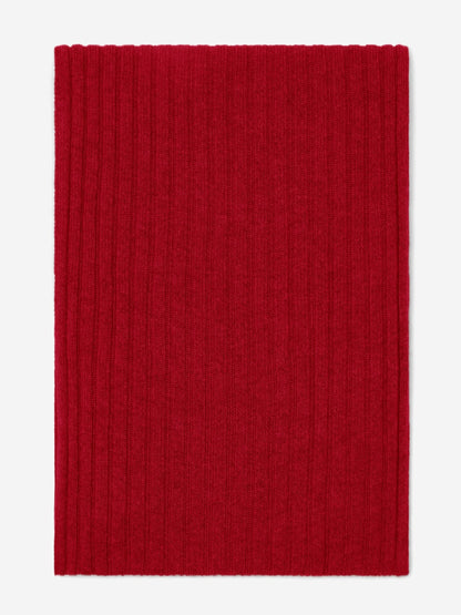 Napoli (red) - Italian 100% cashmere ribbed scarf (unisex) — photo 3 of 10