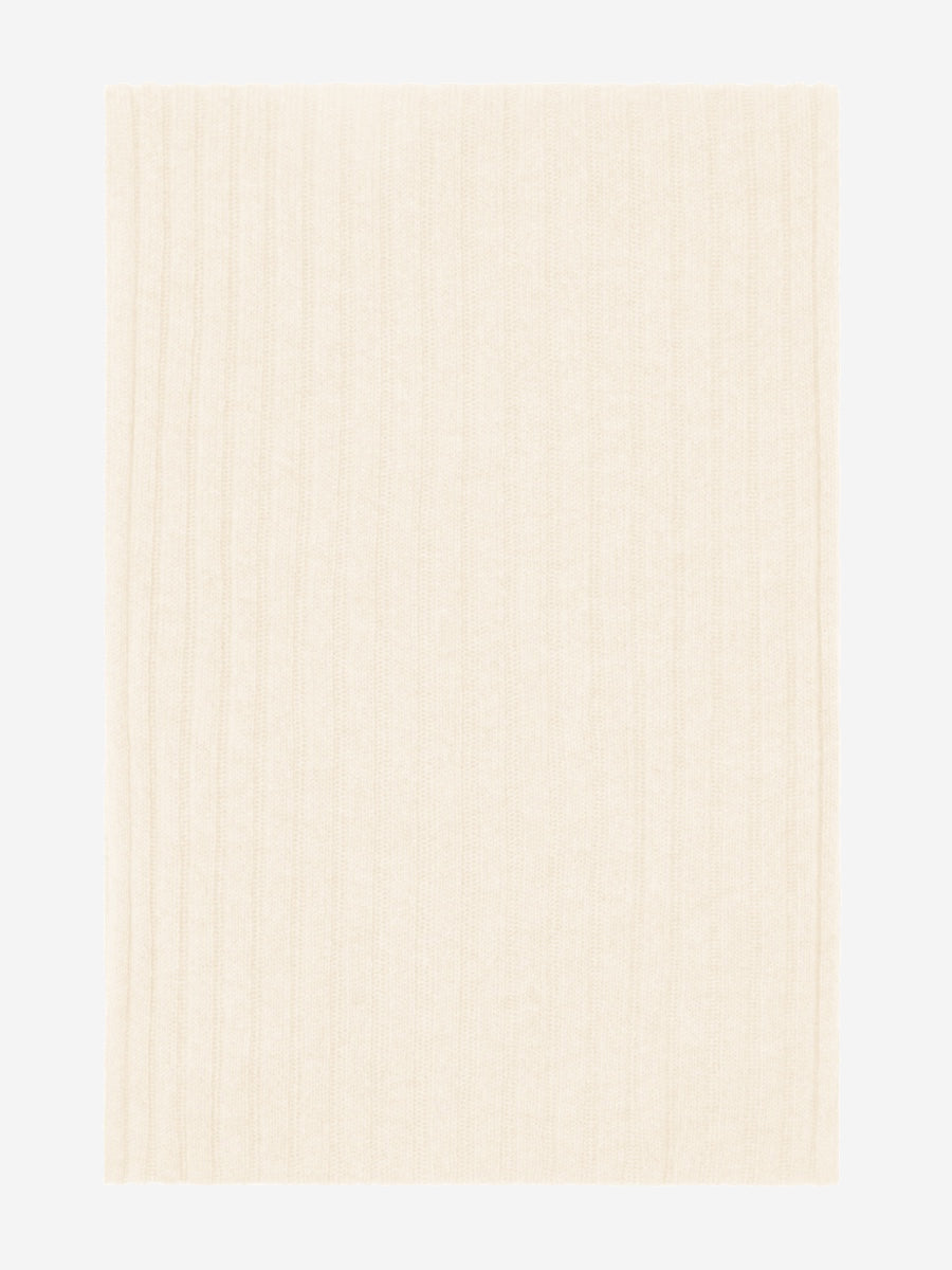 Napoli (cream) - Italian 100% cashmere ribbed scarf (unisex) — photo 3 of 10