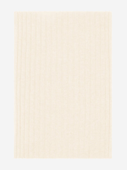Napoli (cream) - Italian 100% cashmere ribbed scarf (unisex) — photo 3 of 10