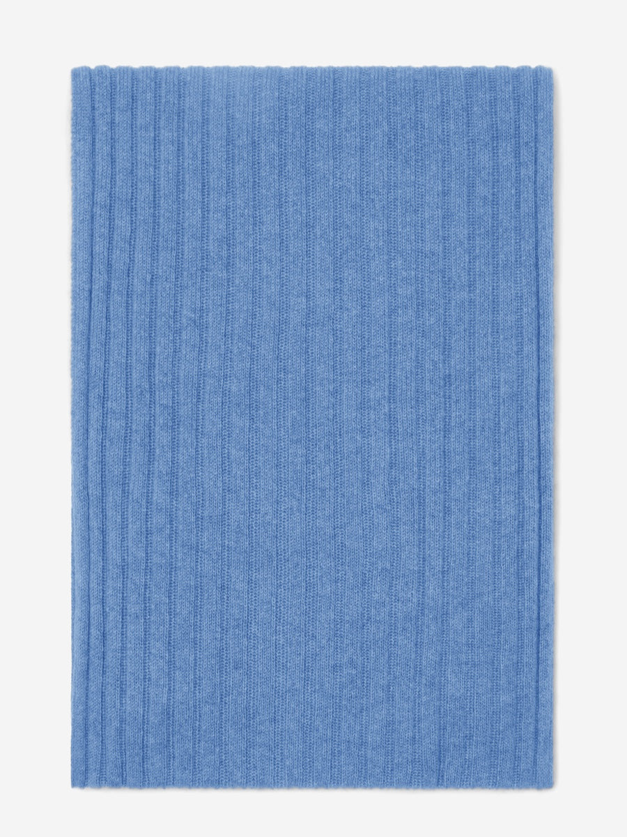 Napoli (light blue) - Italian 100% cashmere ribbed scarf (unisex) — photo 3 of 10