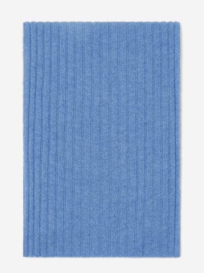 Napoli (light blue) - Italian 100% cashmere ribbed scarf (unisex) — photo 3 of 10