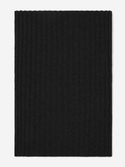 Napoli (black) - Italian 100% cashmere ribbed scarf (unisex) — photo 3 of 10