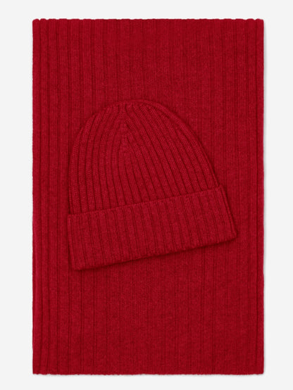 Napoli (red) - Italian 100% cashmere ribbed scarf (unisex) — photo 4 of 10