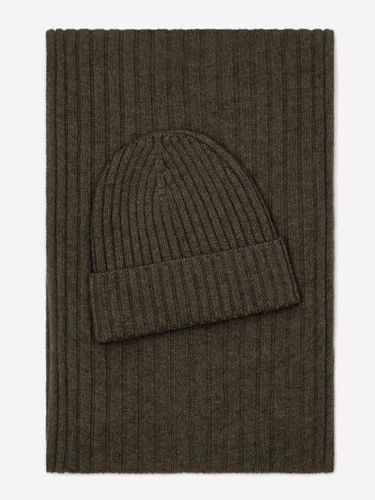 Napoli (dark green) - Italian 100% cashmere ribbed scarf (unisex) — photo 4 of 10