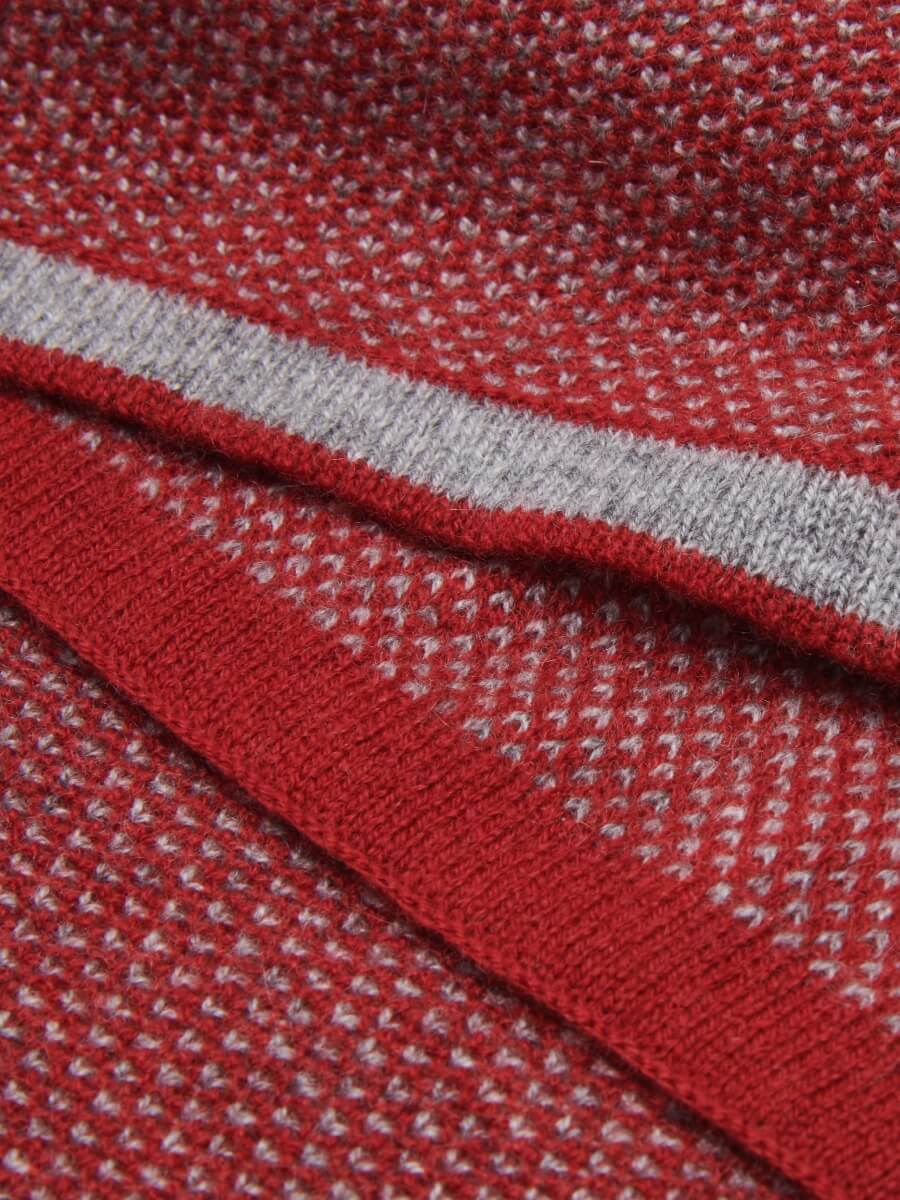 Riccardo (red & grey) - Italian 100% cashmere scarf with pattern — photo 4 of 10