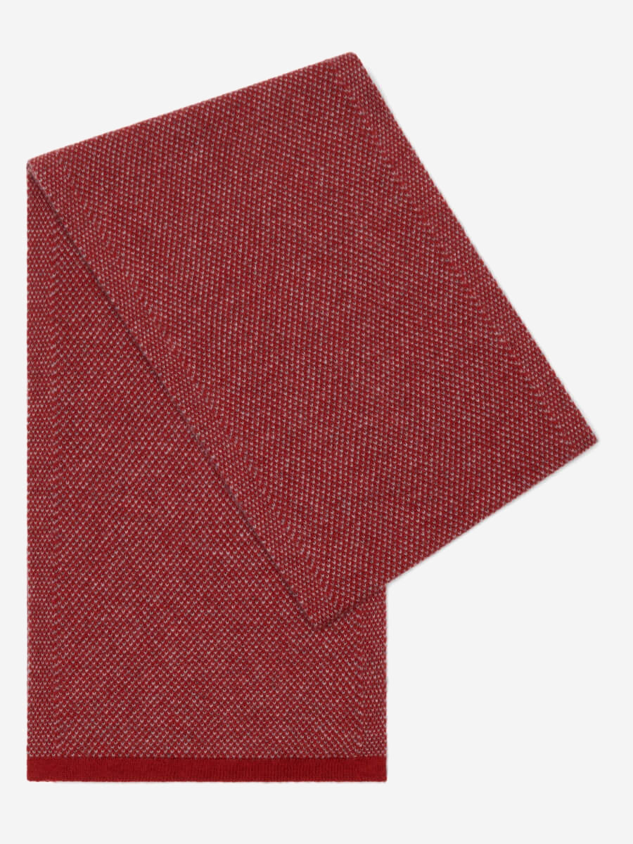 Riccardo (red & grey) - Italian 100% cashmere scarf with pattern — photo 1 of 10