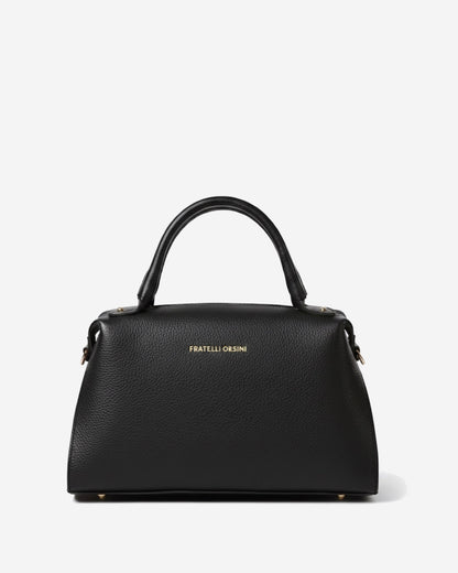 Cecilia (black) - Italian calf leather women’s handbag (with shoulder strap) — photo 2 of 8