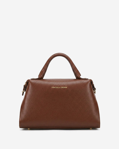 Cecilia (brown) - Italian calf leather women's handbag (with shoulder strap) — photo 1 of 8