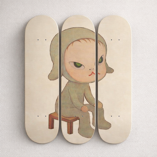 Nara Inspired 3-Piece Skateboard Wall Art – Modern Pop Art Deck Set