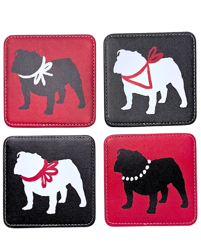Georgia Bulldog Coasters, Set of 4