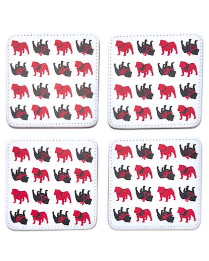 Georgia Bulldog Coasters, Set of 4
