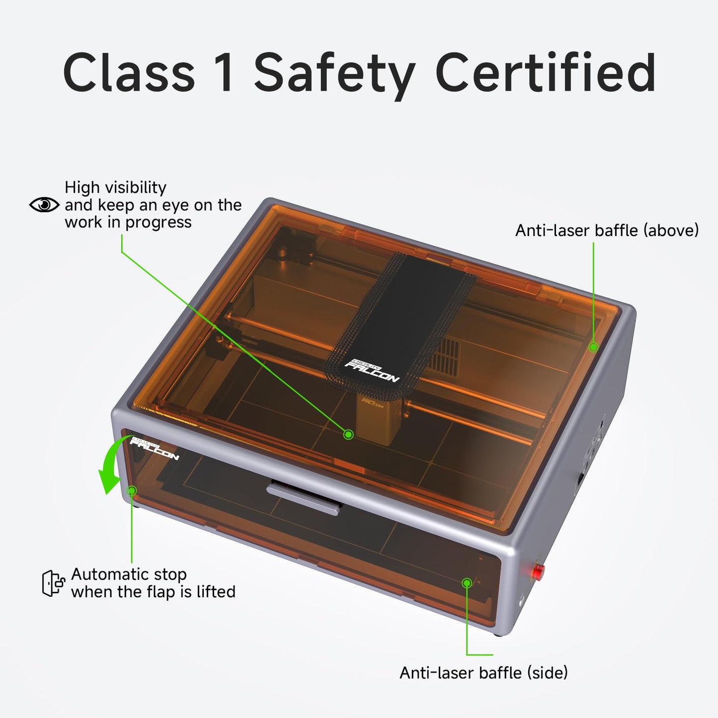 Creality Falcon A1 10W Laser Engraver, Enclosed Laser Cutter with Air Assist, HD Camera Positioning, Beginner-friendly, Class 1 Safety Laser Engravering Machine for Wood and Metal, Acrylic — photo 8 of 10