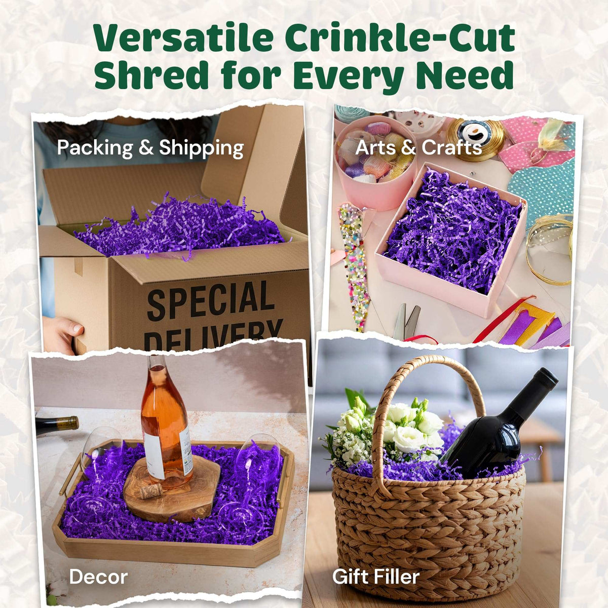 10lb Purple Crinkle Paper