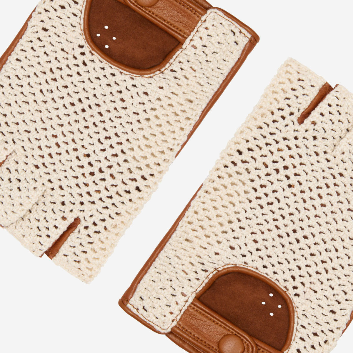 Dario (cognac) - Hand-sewn Italian crochet driving gloves from lambskin leather — photo 4 of 10