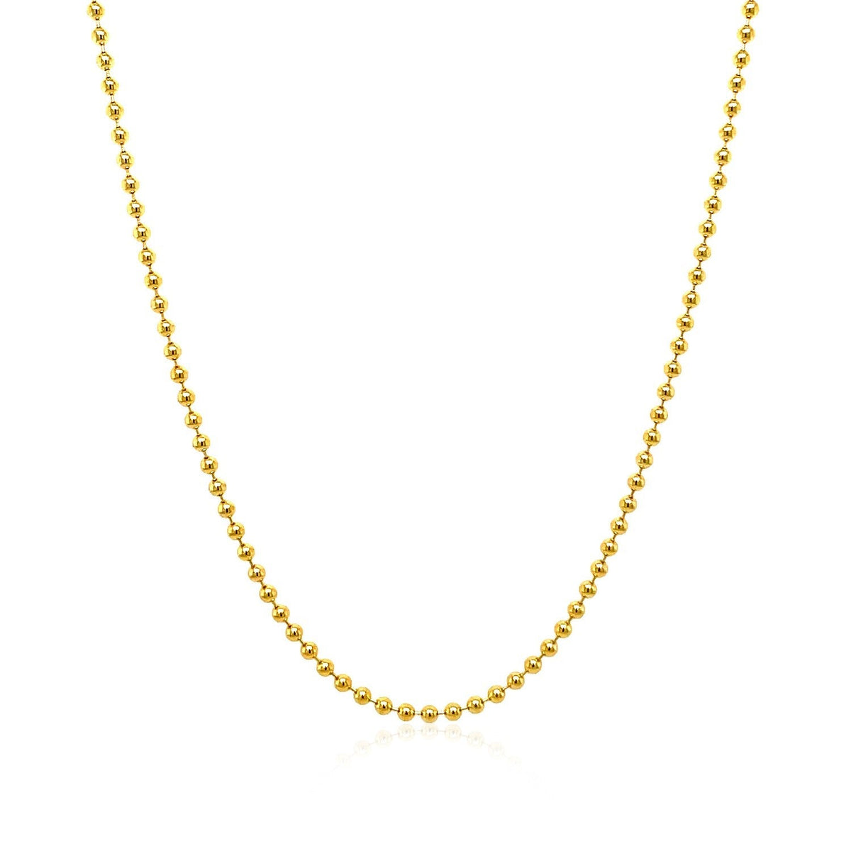 18k Yellow Gold Bead Chain 1.5mm (1.50 mm)