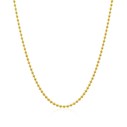 18k Yellow Gold Bead Chain 1.5mm (1.50 mm)