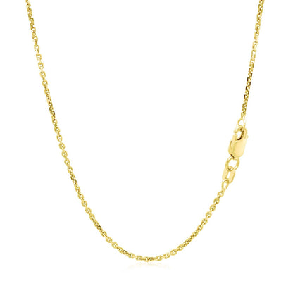 14k Yellow Gold Diamond Cut Cable Link Chain (1.30 mm)