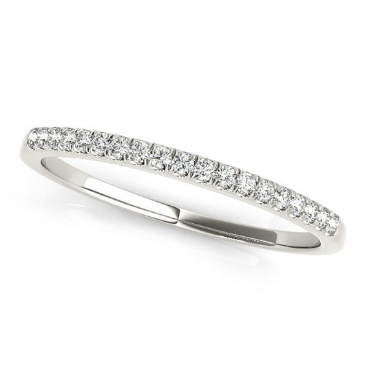 14k White Gold Scallop Pave Set Diamond Wedding Ring (1/8 cttw) — photo 2 of 2