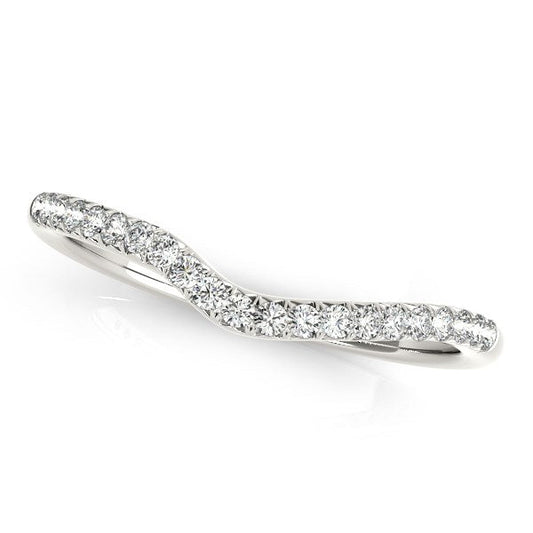 14k White Gold Curved Pave Diamond Wedding Ring (1/4 cttw) — photo 2 of 2