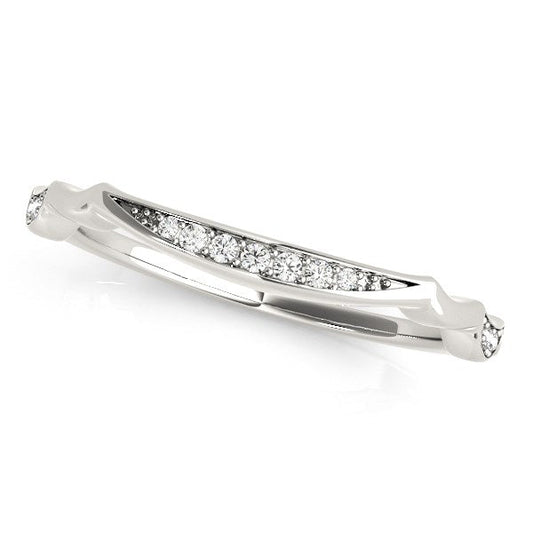 14k White Gold Unique Graduated Style Diamond Wedding Band (1/10 cttw) — photo 2 of 2