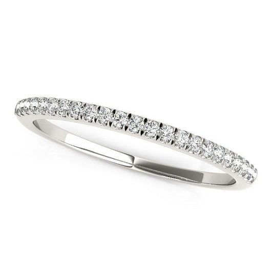 14k White Gold Scallop Style Setting Diamond Wedding Band (1/8 cttw) — photo 2 of 2