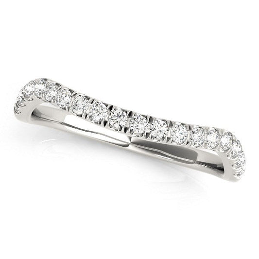14k White Gold Curved Design Diamond Wedding Band (1/4 cttw) — photo 2 of 2
