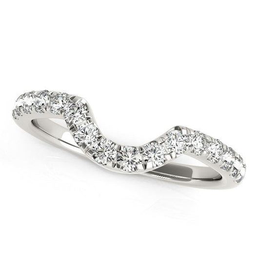 14k White Gold Curved Diamond Wedding Band (3/8 cttw) — photo 2 of 2