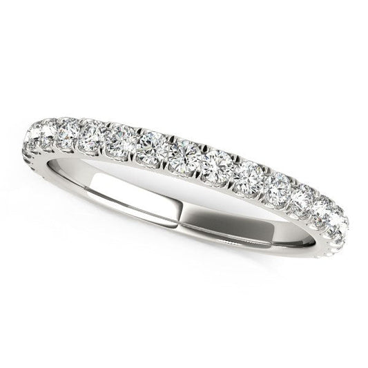 14k White Gold Round Pave Setting Diamond Wedding Band (3/8 cttw) — photo 2 of 2