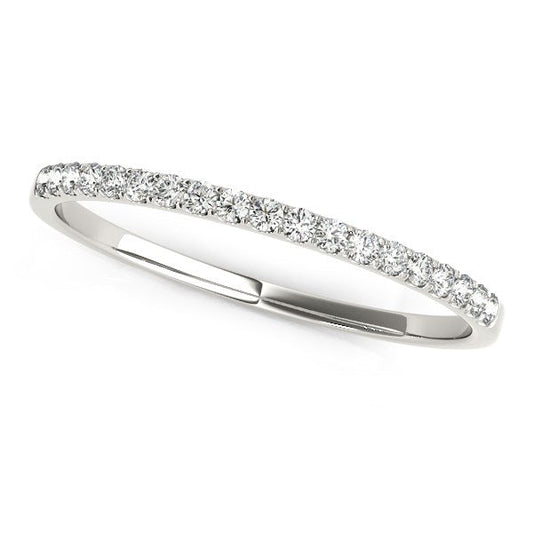 14k White Gold Pave Setting Diamond Wedding Ring (1/8 cttw) — photo 2 of 2
