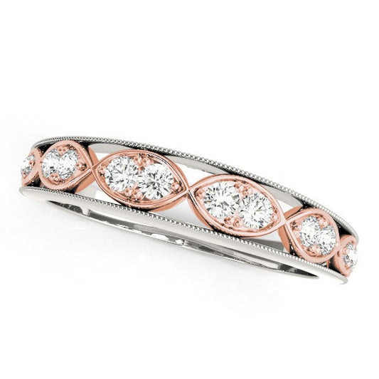 14k White And Rose Gold Infinity Style Diamond Band (1/5 cttw) — photo 2 of 2