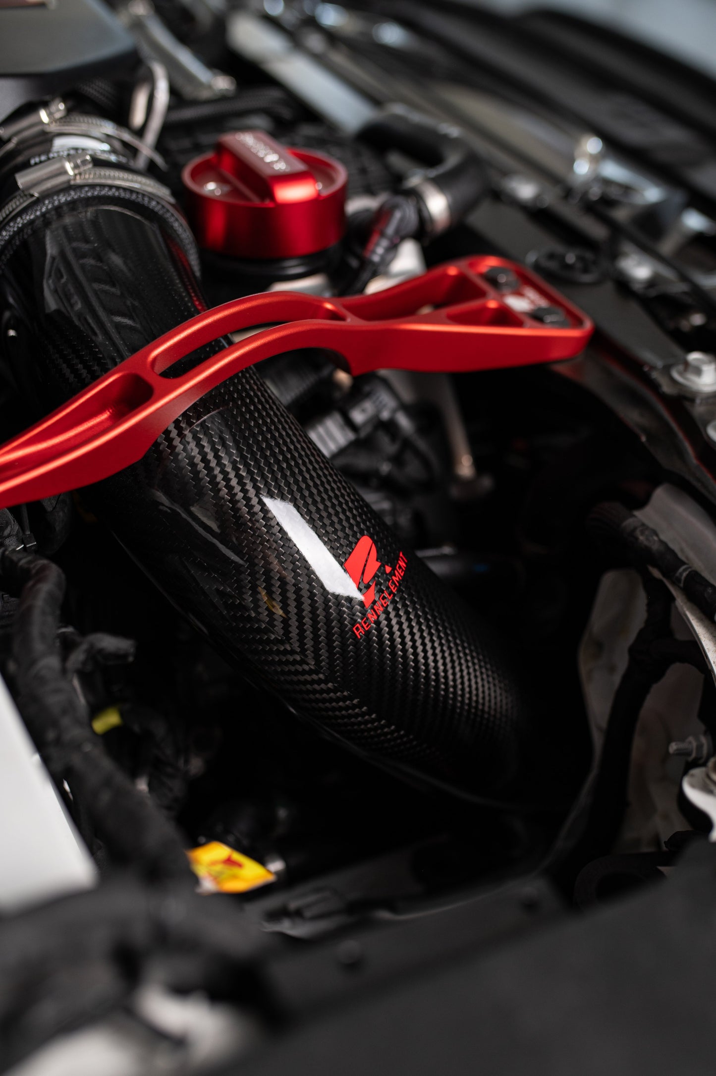 RENNELEMENT G90/G99 M5 3.5” Dry Carbon Fiber Front Mount Intake System