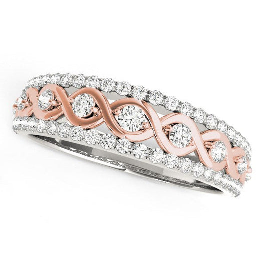 14k White And Rose Gold Infinity Diamond Band (3/8 cttw) — photo 2 of 2