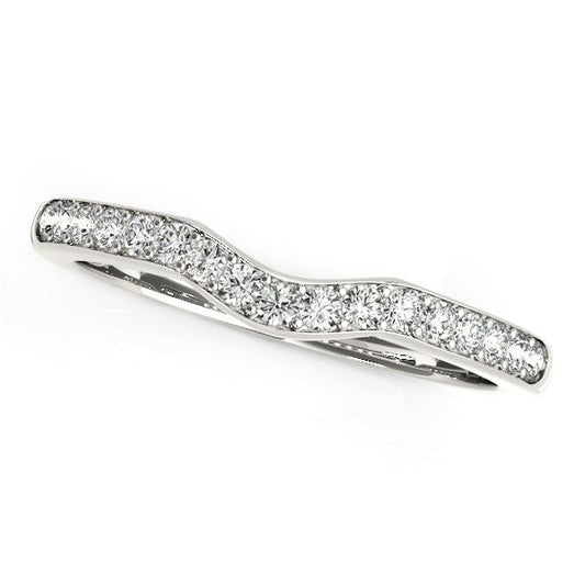 14k White Gold Curved Style Wedding Ring (1/4 cttw) — photo 2 of 2
