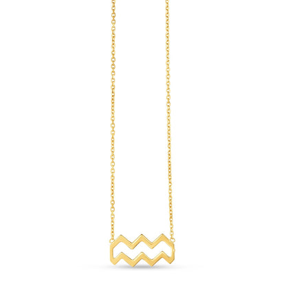 14K Yellow Gold Aquarius Necklace
