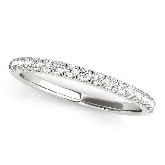 14k White Gold Diamond Scallop Setting Wedding Band (1/3 cttw) — photo 2 of 2