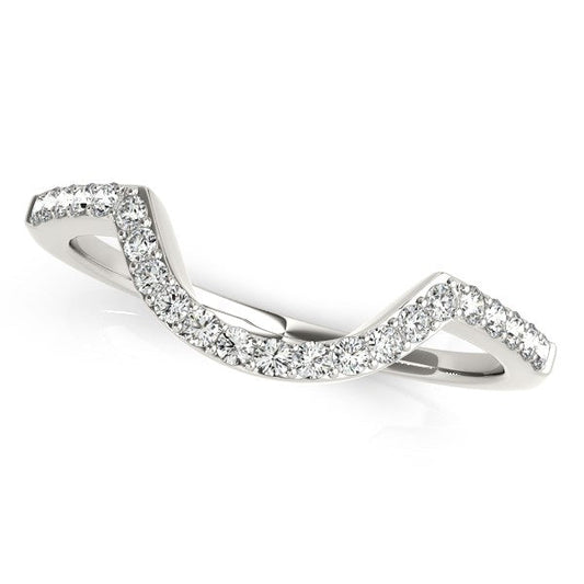 14k White Gold Curved Diamond Wedding Band (1/3 cttw) — photo 2 of 2