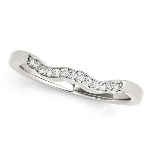 14k White Gold Wavy Style Diamond Wedding Ring (1/15 cttw) — photo 2 of 2