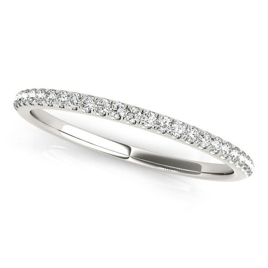 14k White Gold Round Diamond Pave Set Wedding Band (1/8 cttw) — photo 2 of 2