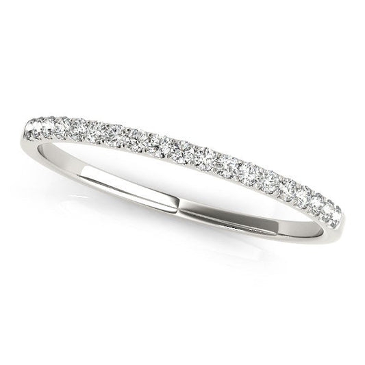 14k White Gold Pave Set Style Round Diamond Wedding Ring (1/8 cttw) — photo 2 of 2